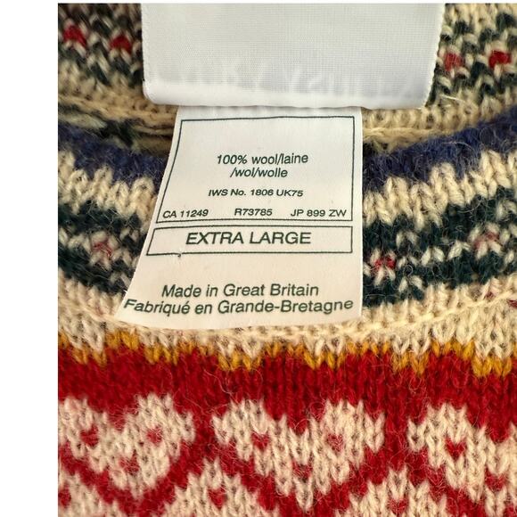 Vintage Laura Ashley Sweater Fair Isle Size XL 100% New wool Christmas Britain - Picture 3 of 6